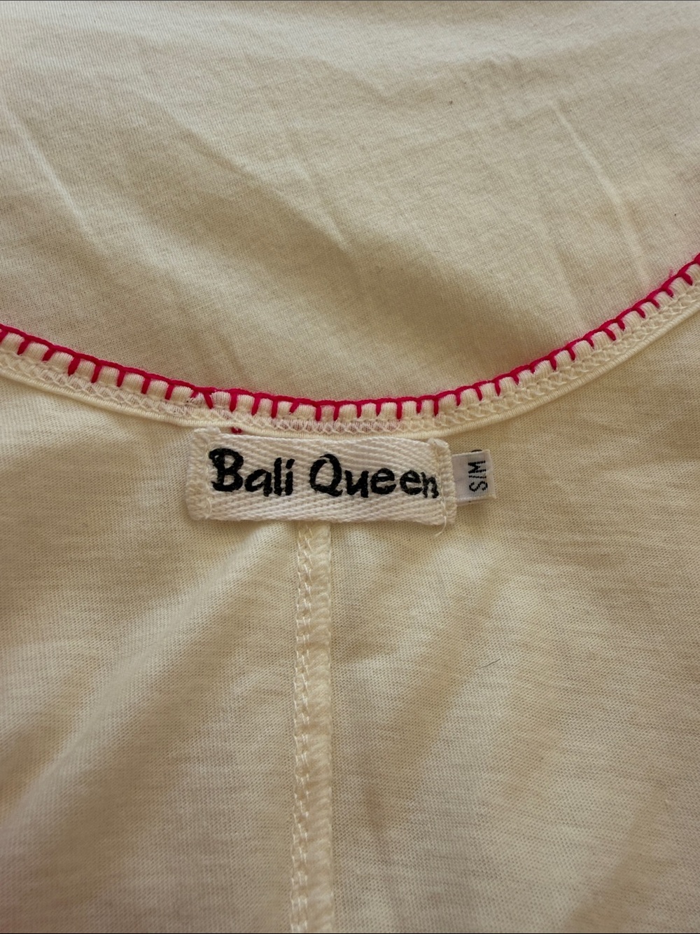 Ivory Maxi Tank Dress/beach coverup with Bright Floral Embroidery - Picture 2 of 2